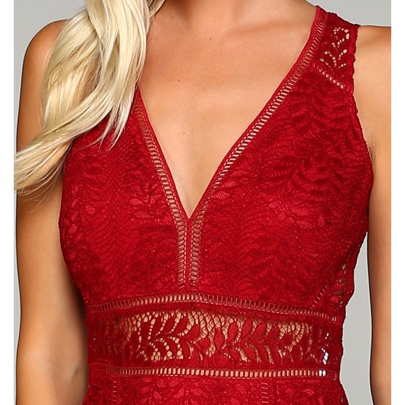 Short Burgundy Lace Dress NWT party dress - Picture 2 of 4